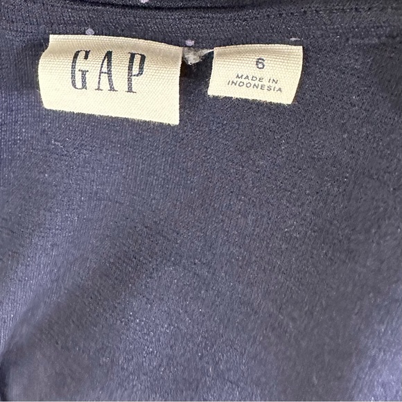 GAP Navy Polka Dot Print Ponte Dress Size 6 A-Line Short Sleeve Skater Retro - Picture 6 of 8